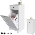 White Bathroom Cabinet with Laundry Basket and Drawer, 40 x 38 x 90 cm - SuperSaverAU - view 1