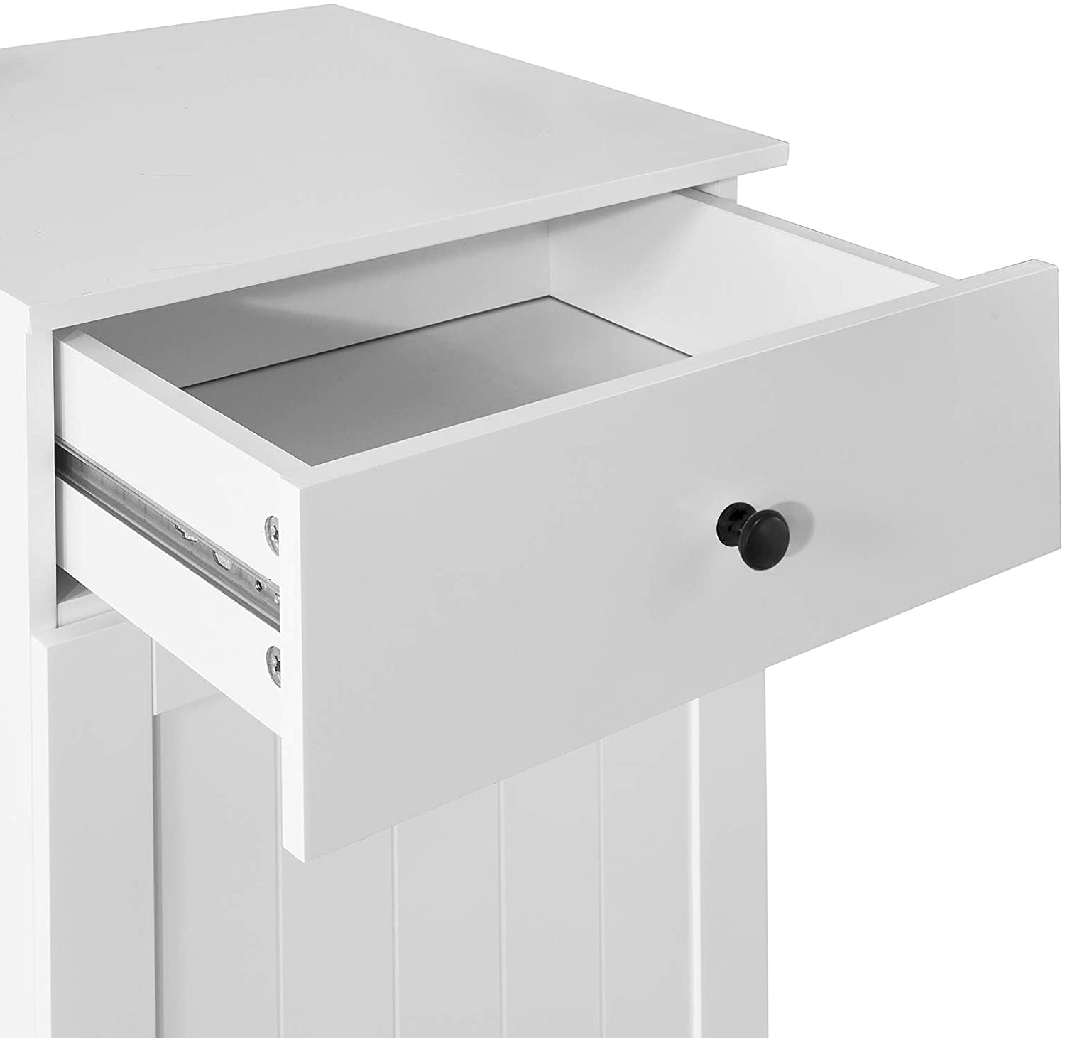 White Bathroom Cabinet with Laundry Basket and Drawer, 40 x 38 x 90 cm - SuperSaverAU - view 4