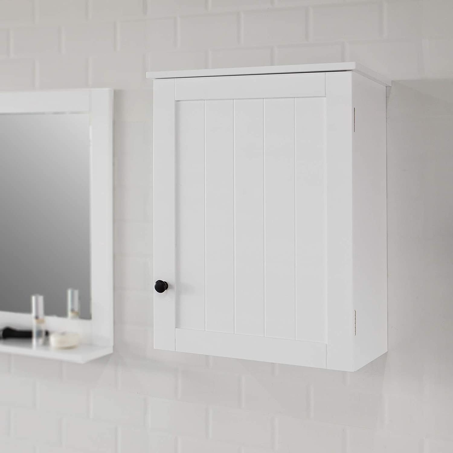 White Wall Cabinet with Door 40x52cm - SuperSaverAU - view 2