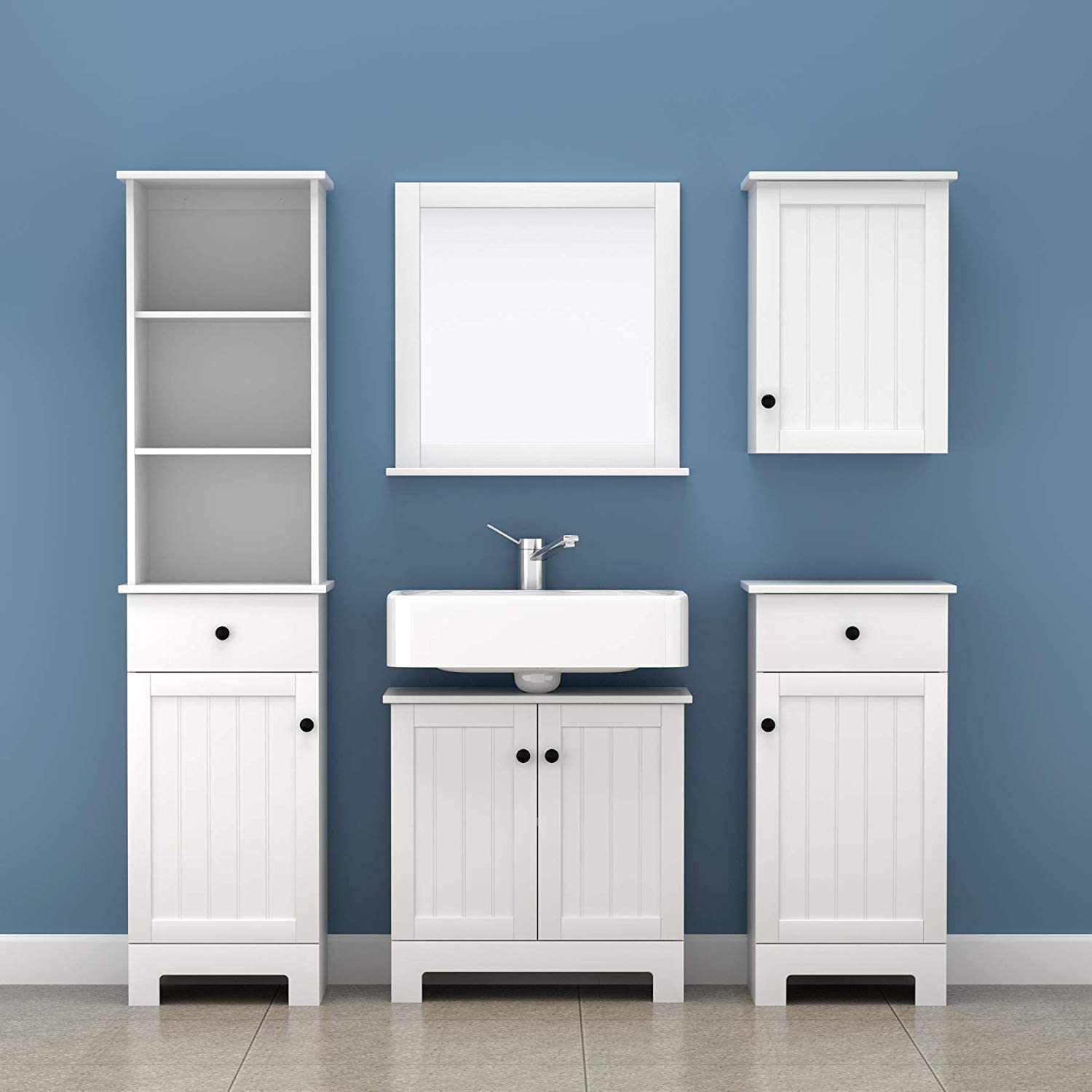 White Wall Cabinet with Door 40x52cm - SuperSaverAU - view 8
