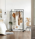 Premium Industrial Pipe Clothes Rack with Wheels - 110kg Load