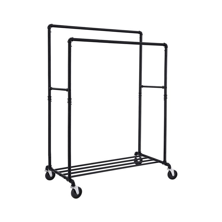 Premium Industrial Pipe Clothes Rack with Wheels - 110kg Load