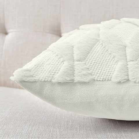 Boho Throw Pillow Covers 45x45 cm - 2 Pack Soft Faux Fur, Decorative Design - SuperSaverAU - view 1