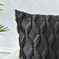 Boho Throw Pillow Covers 2 Pack 45 x 45 cm Black Soft Faux Fur Decorative - SuperSaverAU - view 2