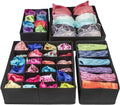 4 Pack Foldable Drawer Dividers Storage Boxes - 34x10x15 cm, Black, Collapsible Organizers - SuperSaverAU - view 1