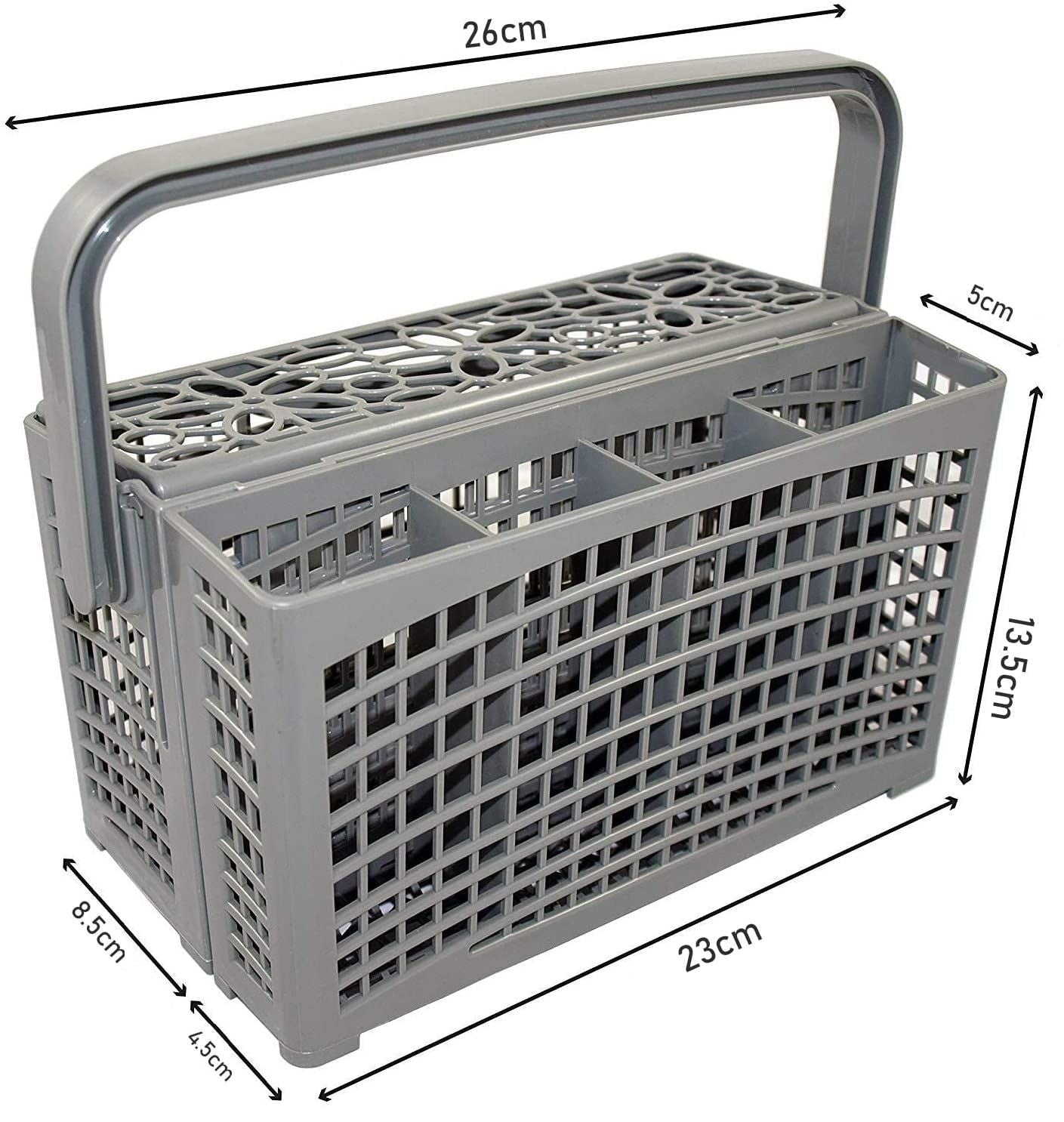 Universal 2-in-1 Dishwasher Cutlery Basket 24x13x13 cm Compatible with Multiple Brands