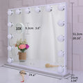 Premium White Hollywood Vanity Mirror 62x51cm with 14 LED Bulbs and 10X Mirror