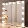 Premium White Hollywood Vanity Mirror 62x51cm with 14 LED Bulbs and 10X Mirror