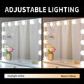 Premium White Hollywood Vanity Mirror 62x51cm with 14 LED Bulbs and 10X Mirror
