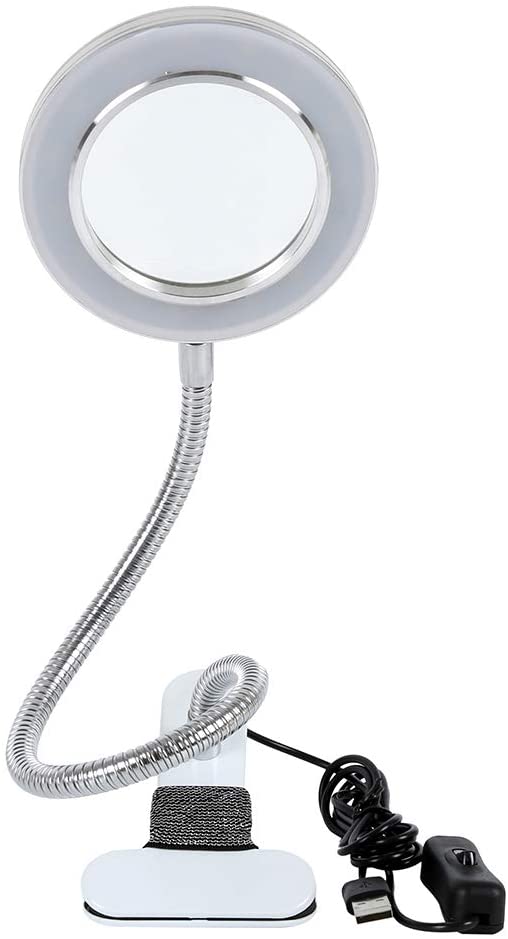 Lighting LED 8X Magnifying Lamp 7.9x17x17cm with Metal Clamp & USB Plug