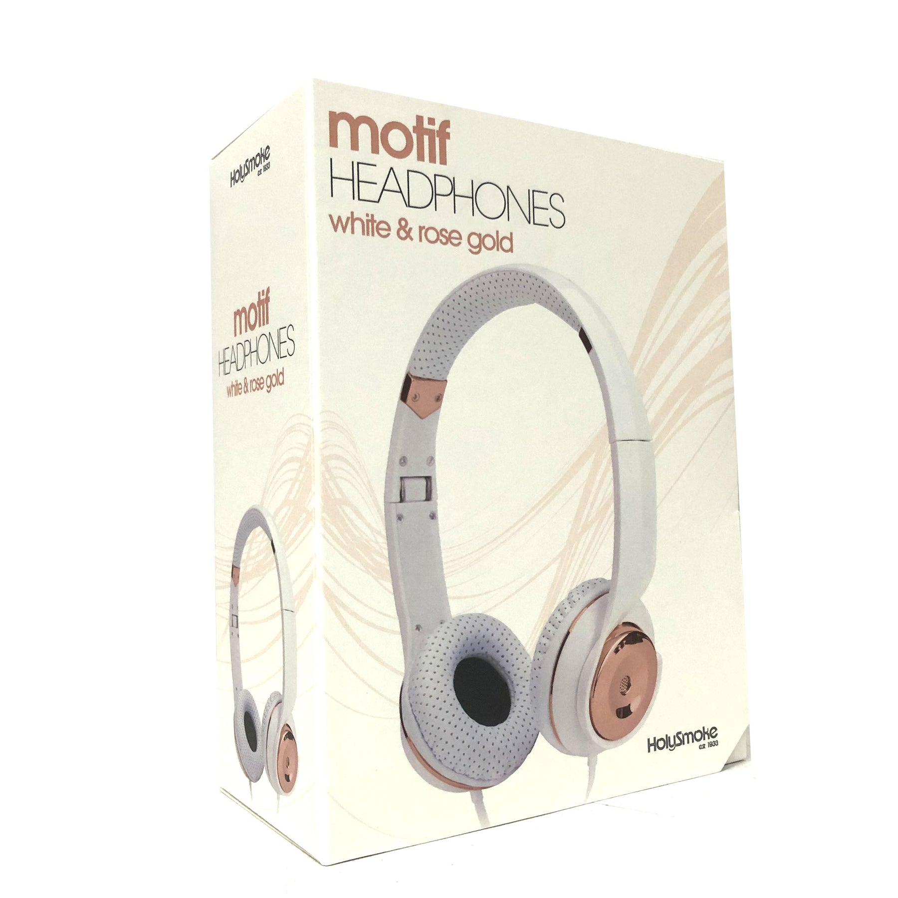 Holysmoke Motif White Rose Gold Foldable On Ear Headphones