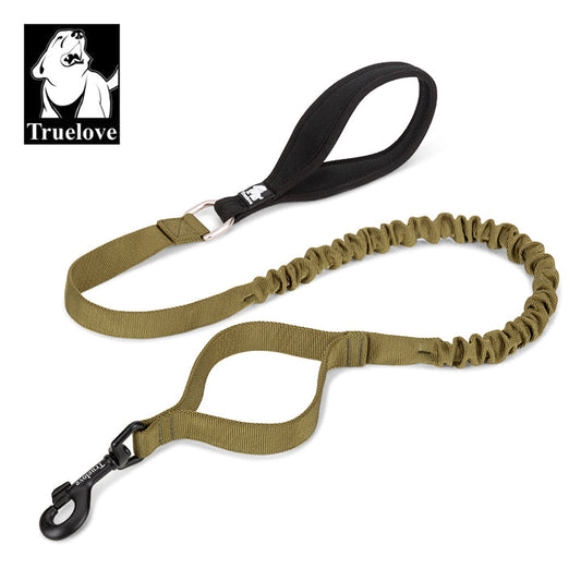 True Love Dog Lead - Neoprene Padded Handle, Traffic Control, Army Green - L