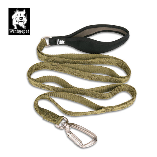 Whinyepet Active Dog Lead - Army Green - M, Padded Handle, Multi-Function