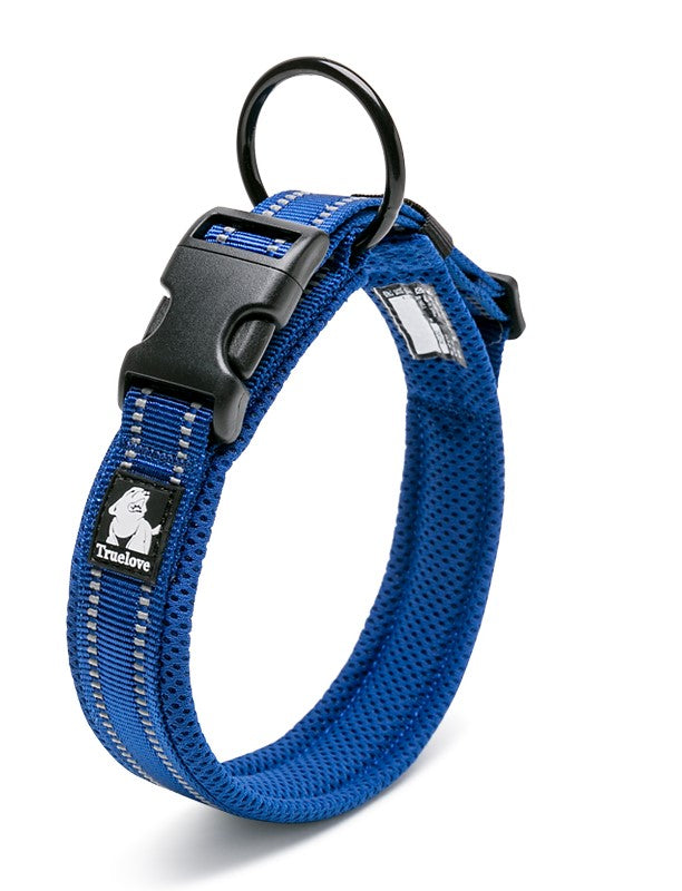 Heavy Duty Reflective Dog Collar Royal Blue S - Safety Lock, Comfortable, Strong - SuperSaverAU - view 1