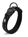 Heavy Duty Dog Collar Black L - Reflective, Safety Lock, Comfortable, Strong - SuperSaverAU - view 1