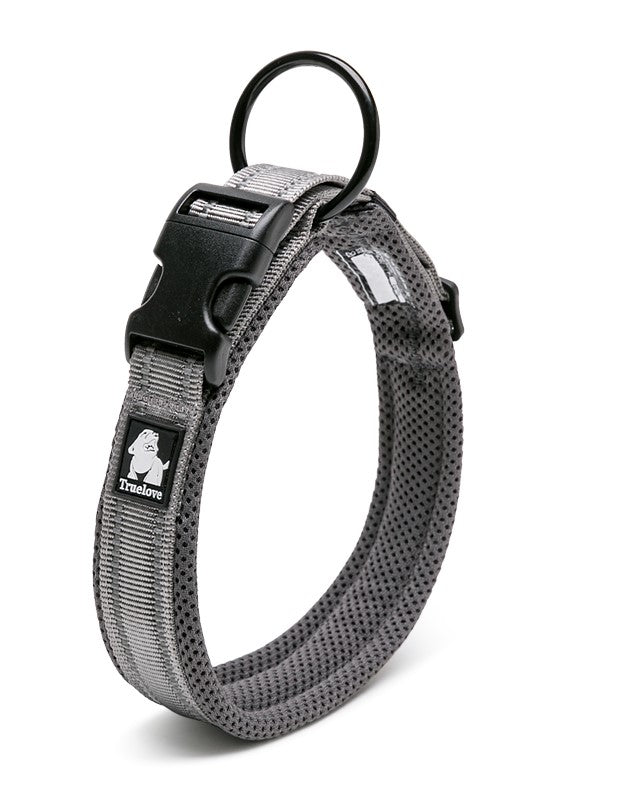 Heavy Duty Grey M Reflective Dog Collar with Safety Lock and 3M Reflectors
