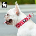 Floral Dog Collar Poppy Red 2XL - Padded, Comfortable, Durable Snap Buckle - SuperSaverAU - view 3