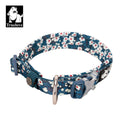 Floral Dog Collar Blue L - Padded, Comfortable, Durable Snap Buckle - SuperSaverAU - view 2