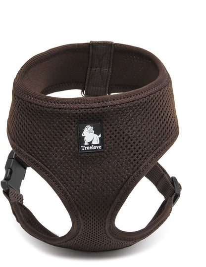 Skippy Pet Harness Brown L - Lightweight, Breathable Mesh, Adjustable Fit