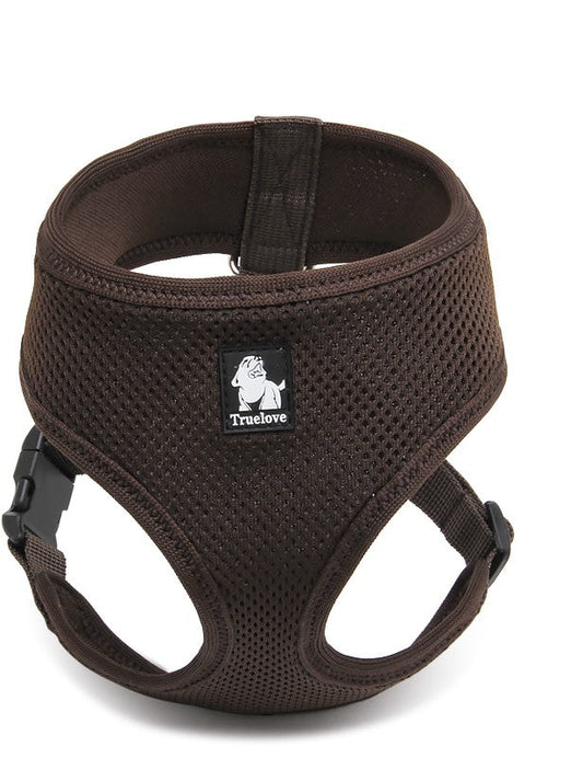 Skippy Pet Harness Brown L - Lightweight, Breathable Mesh, Adjustable Fit