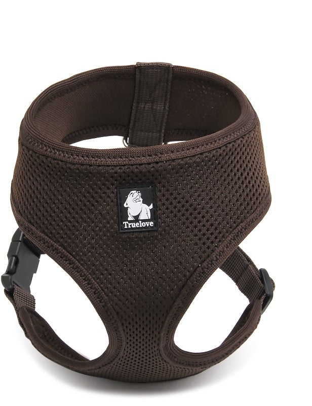 Skippy Pet Harness Brown S - Lightweight, Breathable Mesh, Adjustable Fit