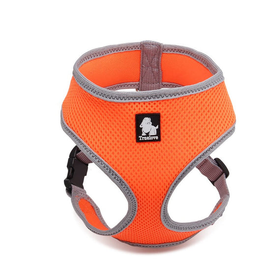 Skippy Pet Harness Orange M - Lightweight, Breathable Mesh, Adjustable Fit