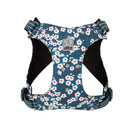 Premium Saxony Blue Floral Reflective Dog Harness Size XS