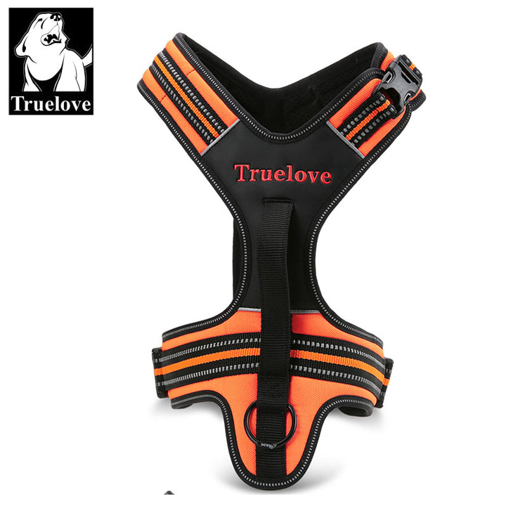 Premium Orange Sports Reflective Heavy Duty No Pull Dog Harness Size S