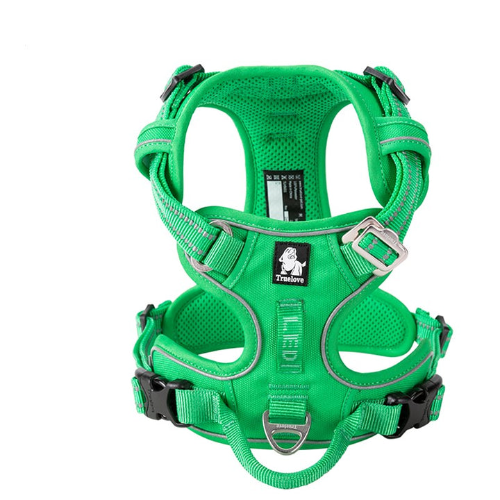 Premium Green Adventurer 3M Reflective No Pull Dog Harness Size M