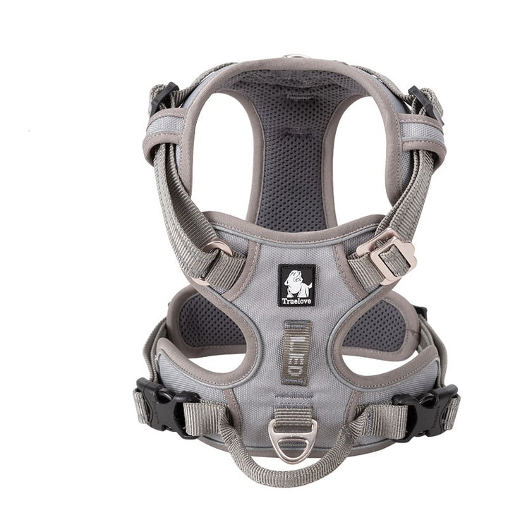 Premium Grey Adventurer 3M Reflective No Pull Dog Harness Size M
