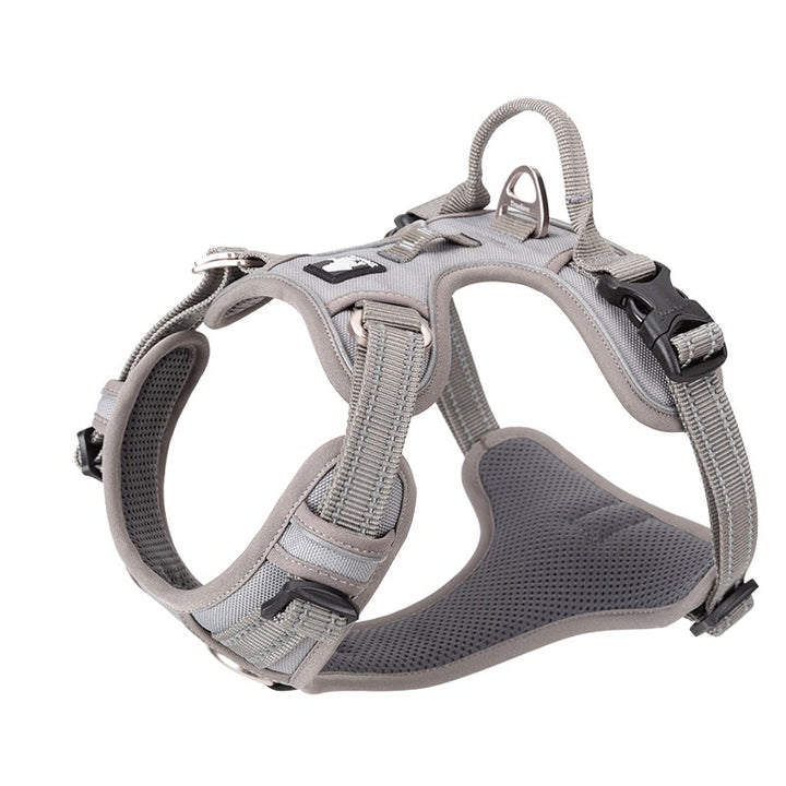 Premium Grey Adventurer 3M Reflective No Pull Dog Harness Size M
