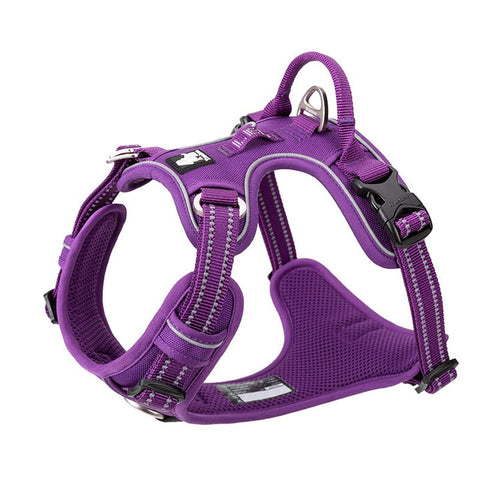 Premium Purple Adventurer 3M Reflective No Pull Dog Harness Size M