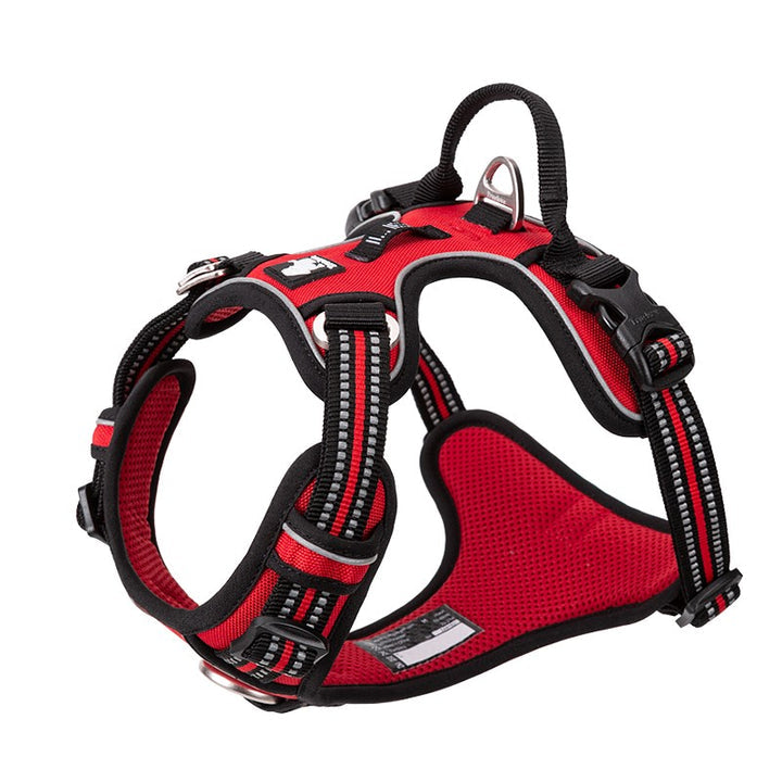 Premium Red Adventurer 3M Reflective No Pull Dog Harness Size M