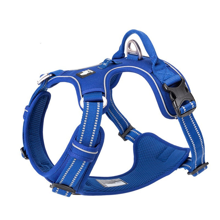 Premium Royal Blue Adventurer 3M Reflective No Pull Dog Harness Size L