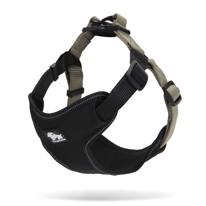 Premium Black Khaki Urban Adjustable Dog Harness Size M