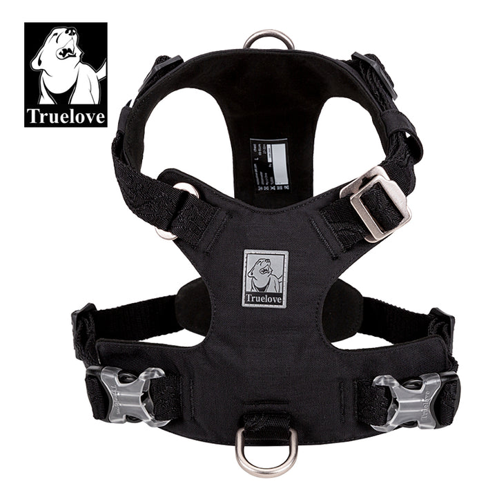 Premium Black Lightweight Tactical Dog Harness Size S
