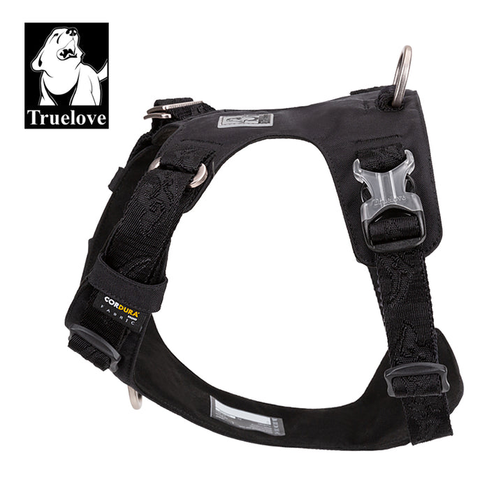 Premium Black Lightweight Tactical Dog Harness Size XL