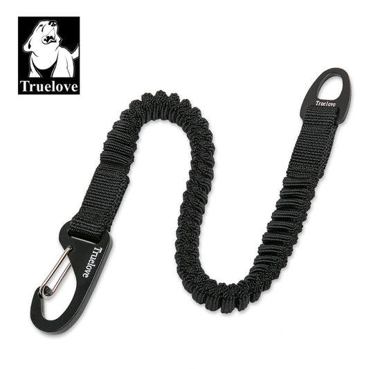 True Love Bungee Extension Leash Black M - Minimizes Jerks, 5 Colors Available