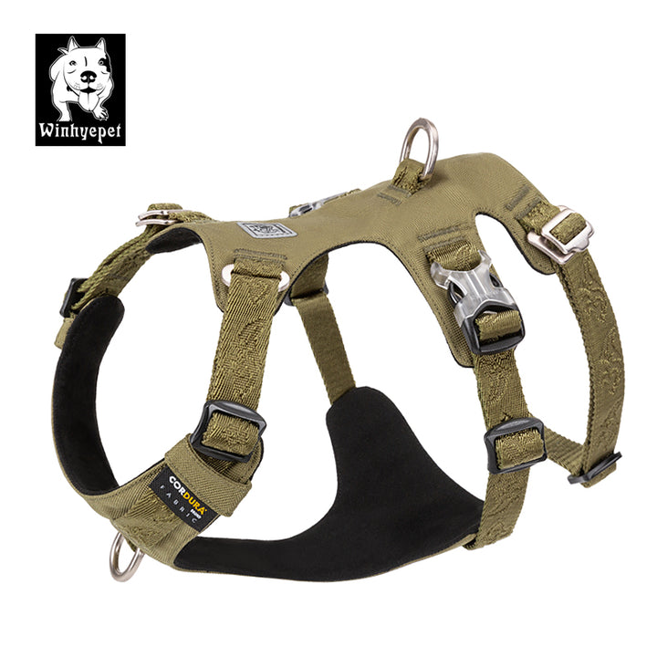 Whinhyepet Escape Proof Dog Harness Army Green M