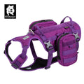 Whinhyepet Military Dog Harness Backpack - Purple L