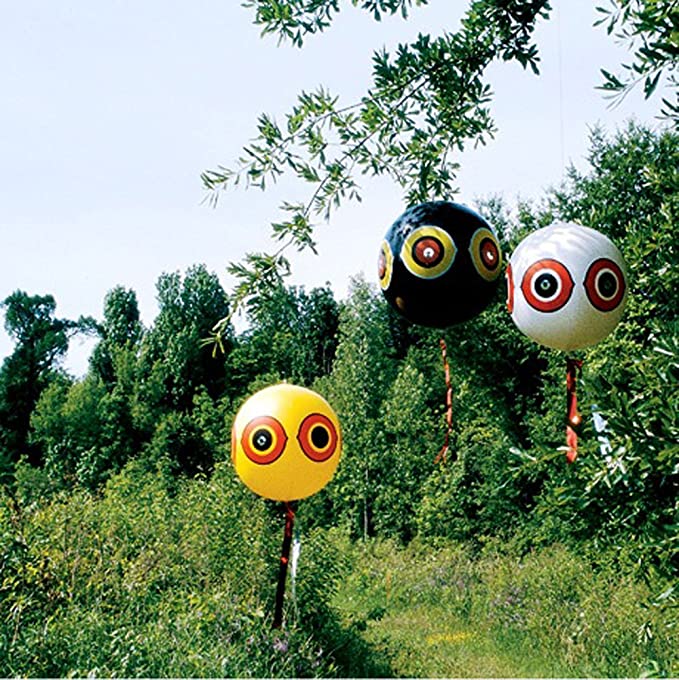 Inflatable Bird Chaser Balloons, Pack of 3 - Reflective Predator Eyes, 6000 sq. ft. Coverage