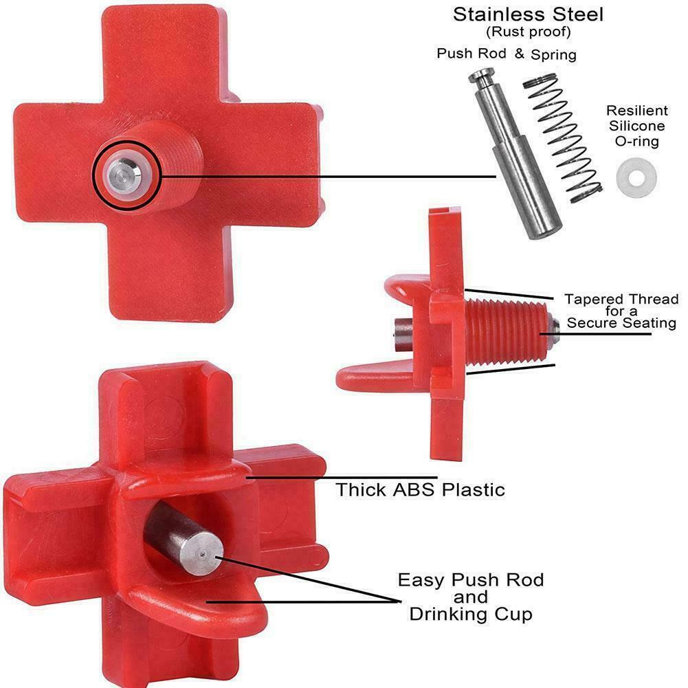 Cheeky Chooka Horizontal Poultry Water Nipple 5Pk - Durable, Easy to Clean