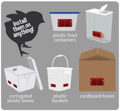Cheeky Chooka Dual Chick Feeder Port Kit - Large & Small Ports, No-Mess Design