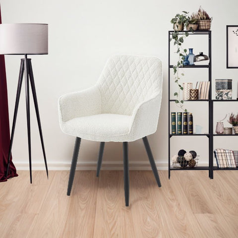Neo Cindy Ivory Fabric Dining Chair Set of 2 - SuperSaverAU - view 1