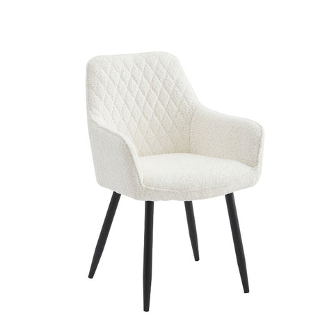 Neo Cindy Ivory Fabric Dining Chair Set of 2 - SuperSaverAU - view 2