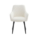 Neo Cindy Ivory Fabric Dining Chair Set of 2 - SuperSaverAU - view 3