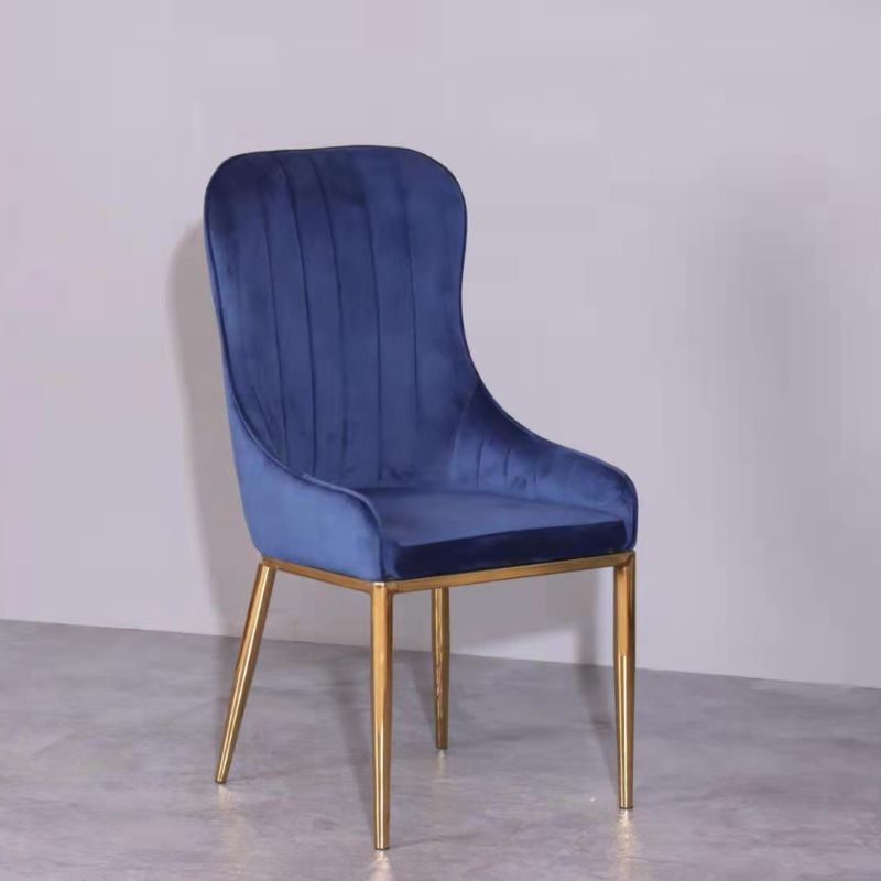 Vivian Blue Gold Velvet Dining Chair Set of 4 - SuperSaverAU - view 1