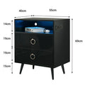 Amelia Modern Black Bedside Table with USB - Set of 2 - SuperSaverAU - view 3