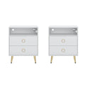 Amelia Modern LED Bedside table with USB and power socket white x 2 - SuperSaverAU - view 1
