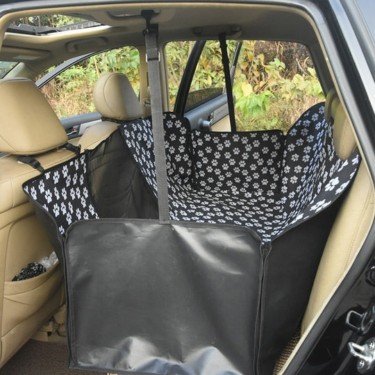 Premium Black Waterproof Pet Car Seat Cover Hammock with Mesh Window